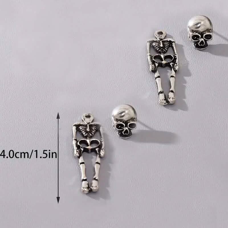 Gothic Dark Wind Skull Skeleton Hanging Earrings