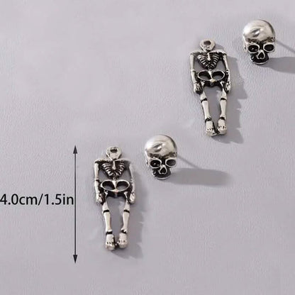 Gothic Dark Wind Skull Skeleton Hanging Earrings