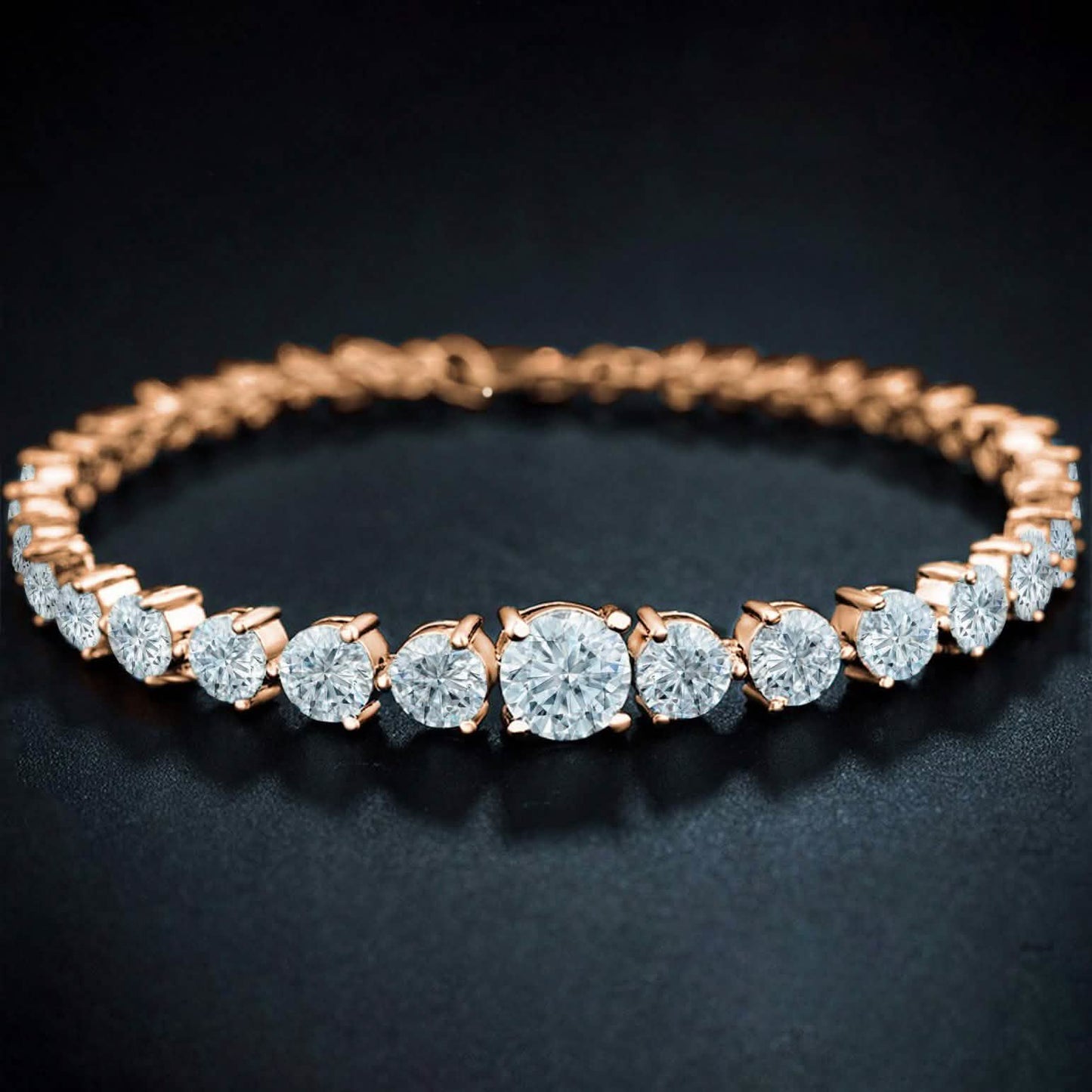 Graduated Cubic Zirconia Tennis Bracelets