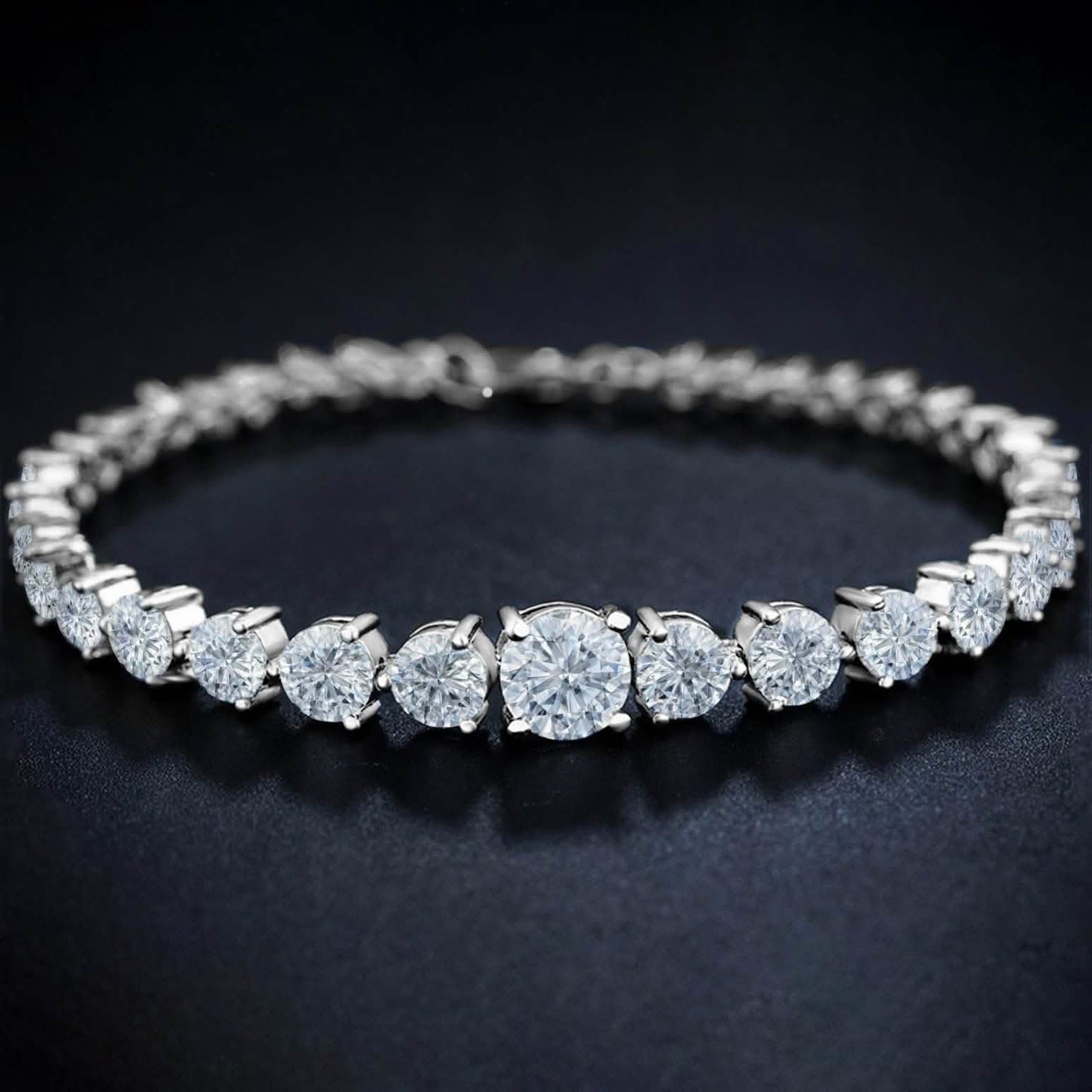 Graduated Cubic Zirconia Tennis Bracelets