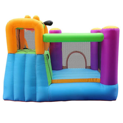 Green Dog Bouncy Castle House Slide and Jump 450W Blower