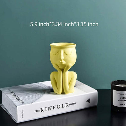 Greneric Character Portrait Flower Pot Resin Succulents Plant Pot