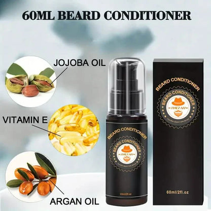 Grooming Kit w/Beard Conditioner, Oil, Balm, Brush, Wash, Comb, Scissor, Bag, E-Book