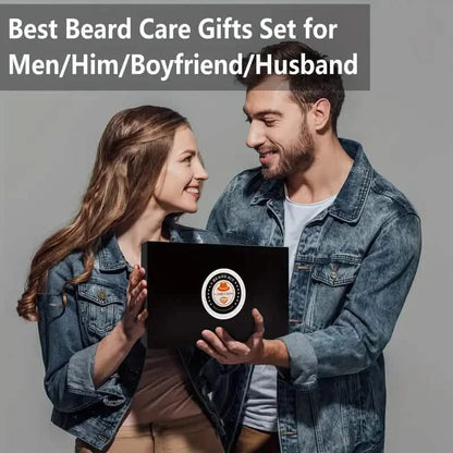 Grooming Kit w/Beard Conditioner, Oil, Balm, Brush, Wash, Comb, Scissor, Bag, E-Book