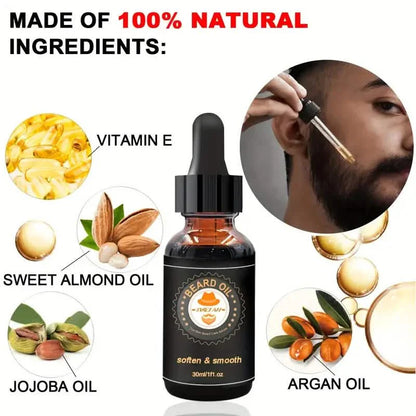Grooming Kit w/Beard Conditioner, Oil, Balm, Brush, Wash, Comb, Scissor, Bag, E-Book