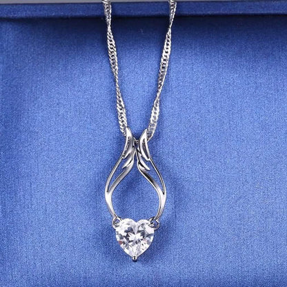 Guardian Angel Wing Necklace Made with Swarovski Crystal
