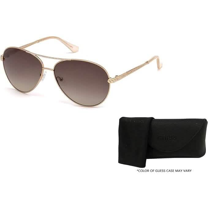 GUESS GU7470-S Pilot Sunglasses for Women + BUNDLE with Designer iWear Eyewear Care Kit (Refurbished)