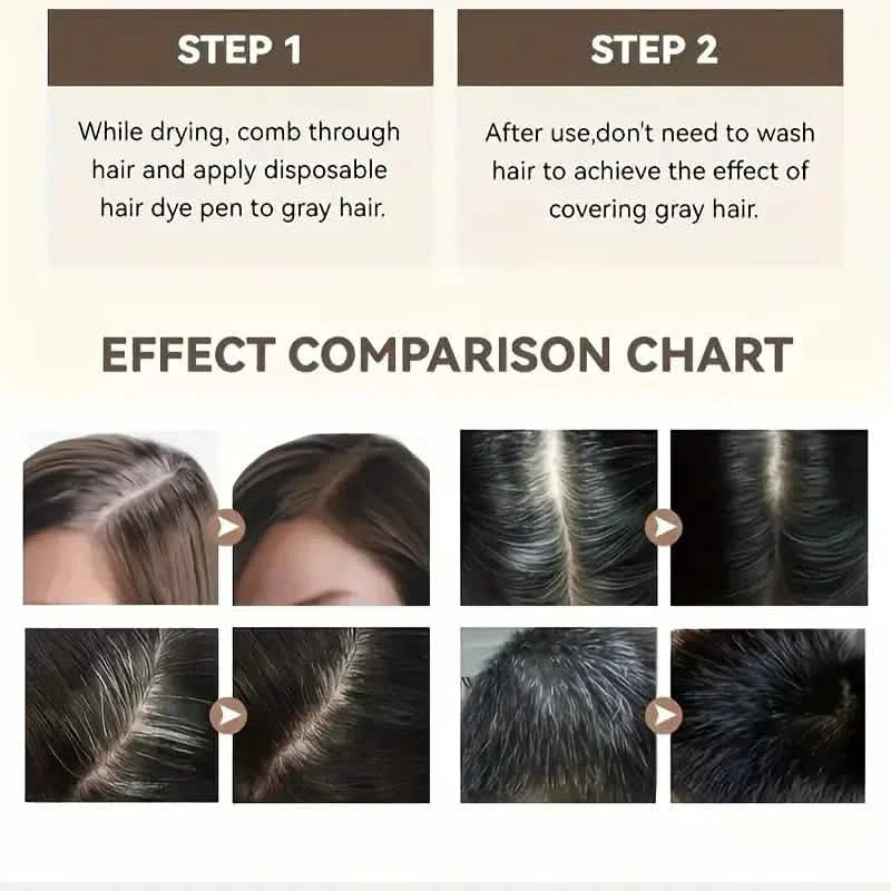 Hair Color Dye Stick, Long-lasting Coverage Of White Grey Hair