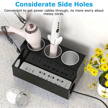 Hair Dryer Organizer with 3 Stainless Steel Cups