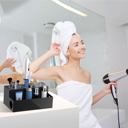 Hair Dryer Organizer with 3 Stainless Steel Cups