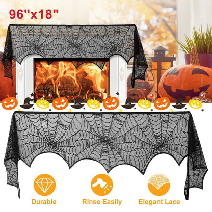 Halloween Decoration Black Lace Spiderweb