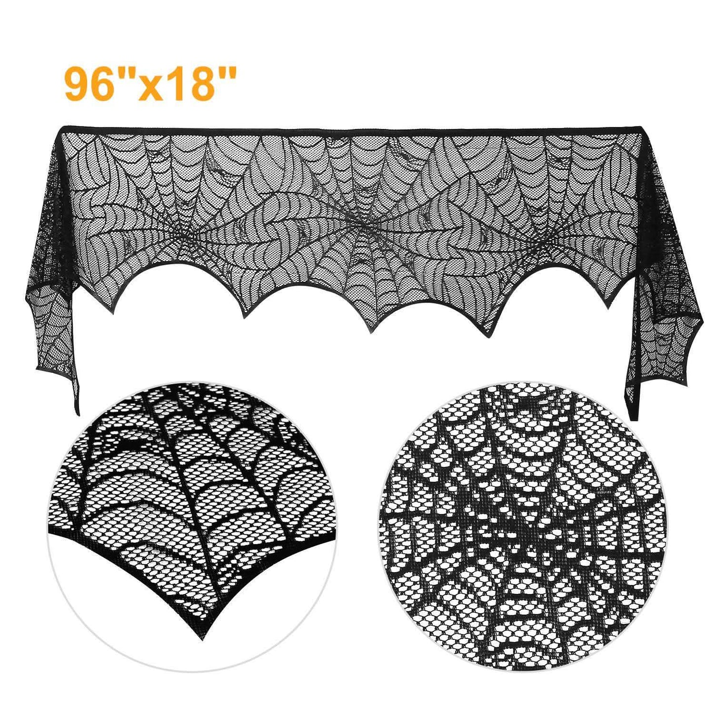 Halloween Decoration Black Lace Spiderweb