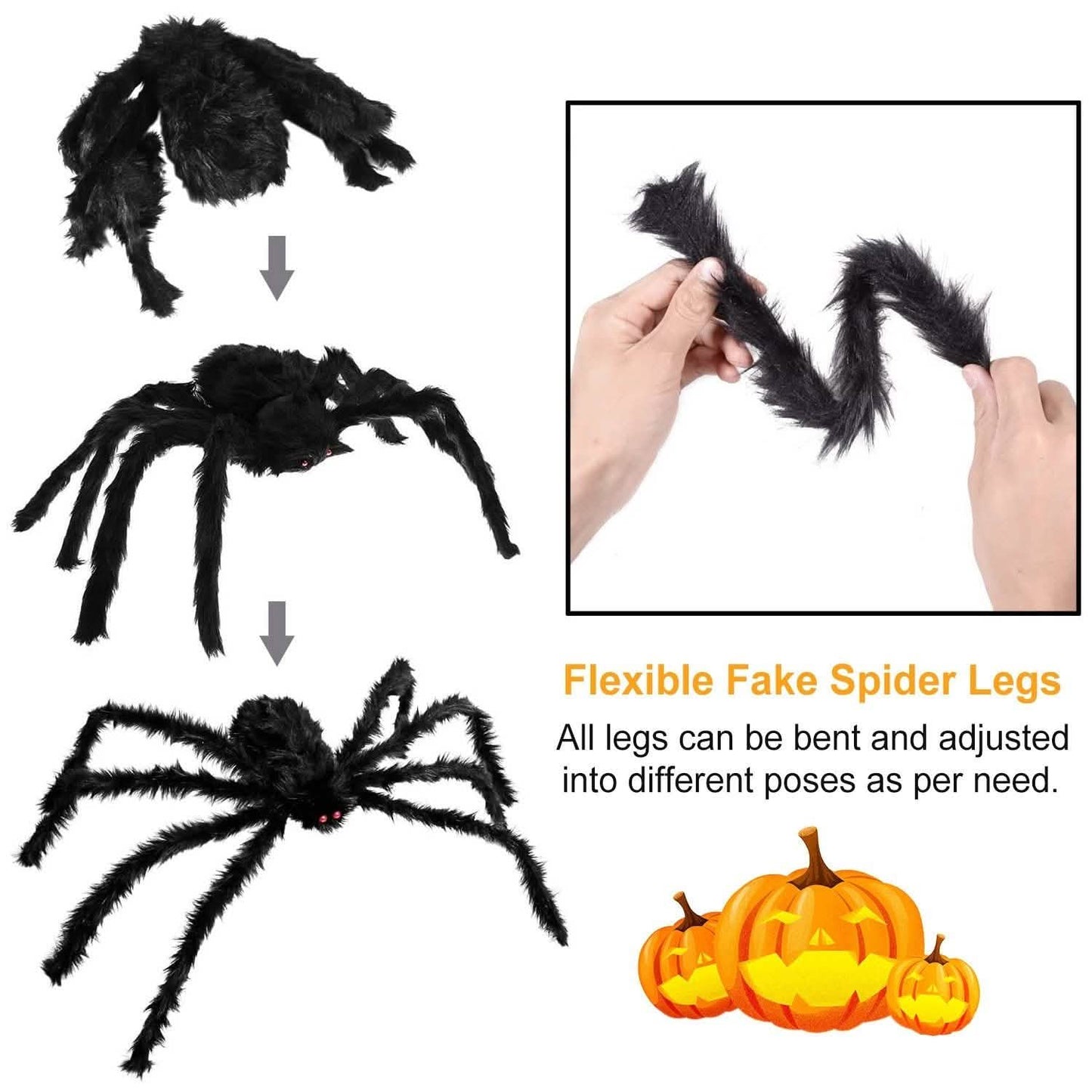 Halloween Decorations Spider 49" with 126" Tarantula Mega Spider Web