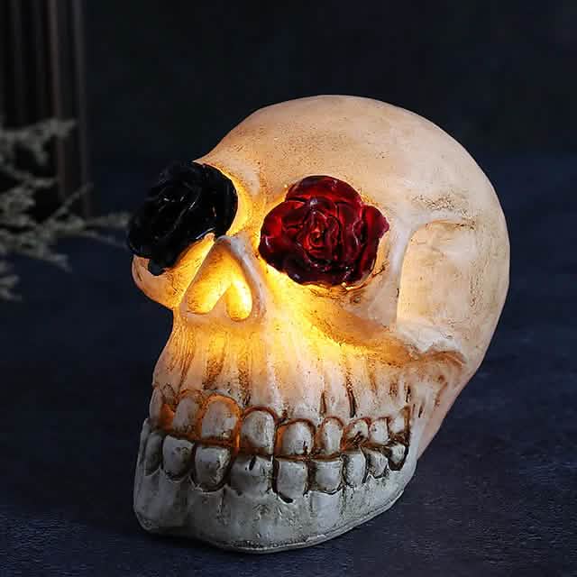 Halloween Resin Skull LED Night Light Decorative Light