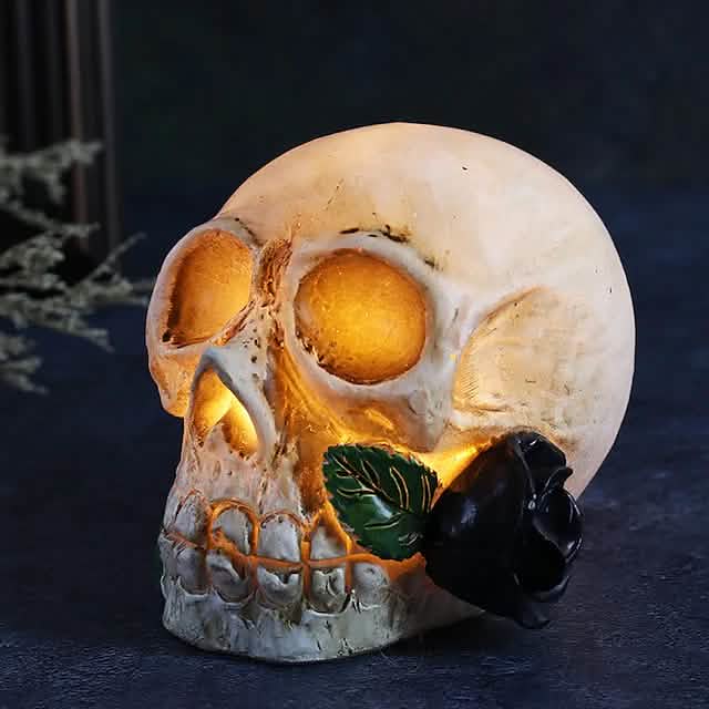 Halloween Resin Skull LED Night Light Decorative Light