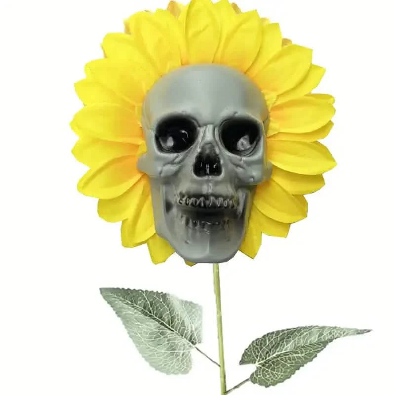 Halloween Sunflower Skull Head Garden Decoration