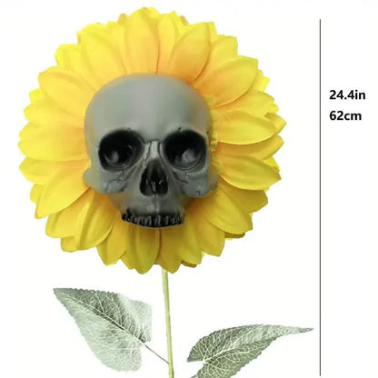 Halloween Sunflower Skull Head Garden Decoration