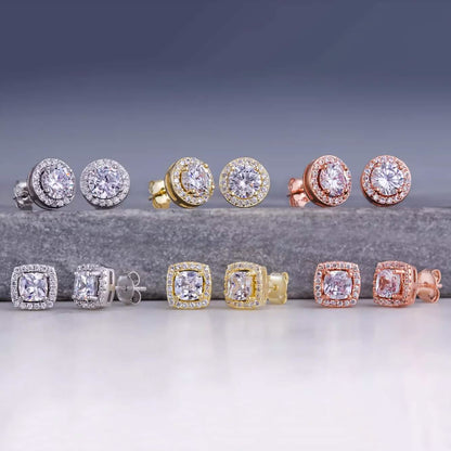Halo Diamond Stud Earrings