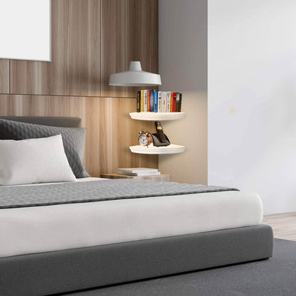 Halter Corner Floating Shelf - Space Saving Round Design with No Visible Support