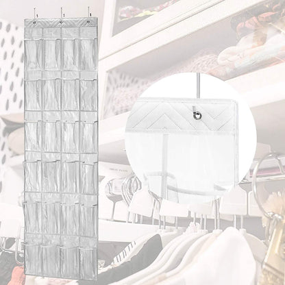 Halter Over the Door Hanging Shoe Organizer with 24 Pockets
