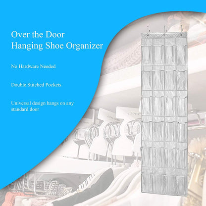 Halter Over the Door Hanging Shoe Organizer with 24 Pockets