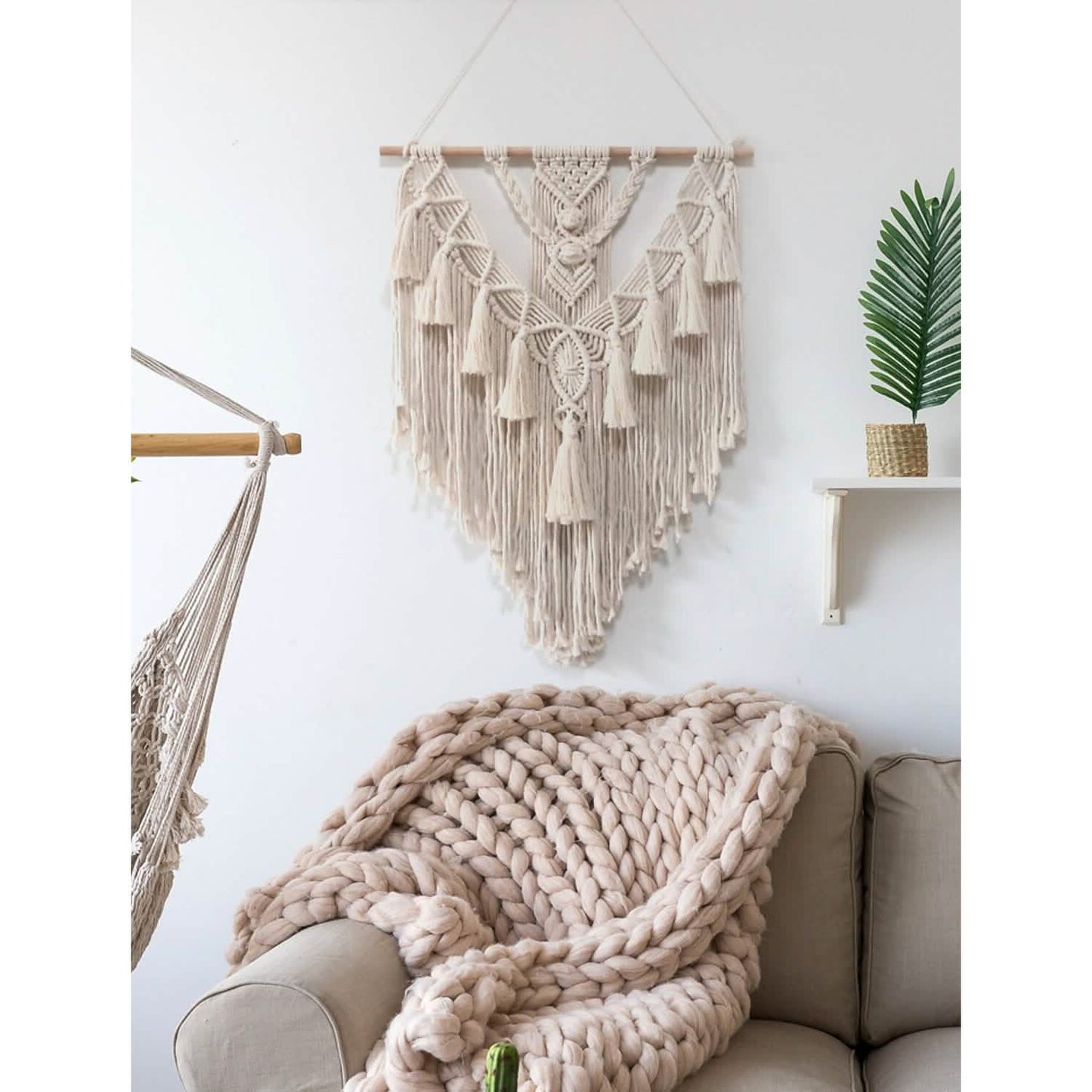 Hand Woven Lace Wall Hanging Bohemian Boho Art Decor