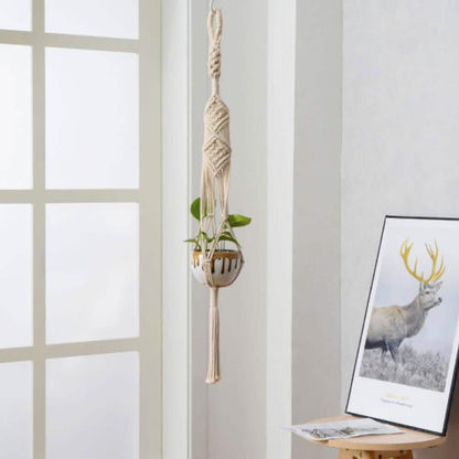 Hand Woven Macrame Tapestry Plant Hanger Holder