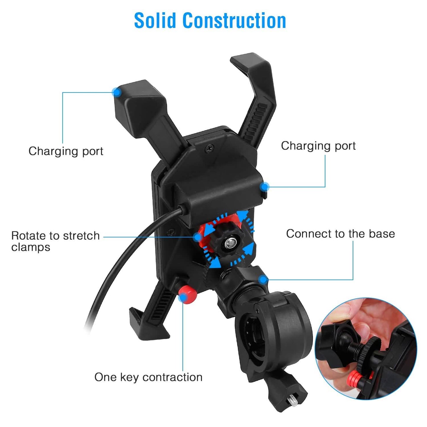 Handlebar Mirror Mobile Phone Holder