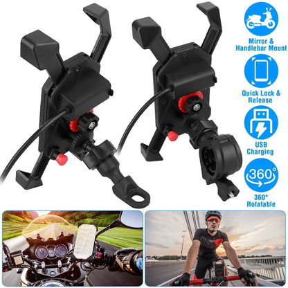 Handlebar Mirror Mobile Phone Holder