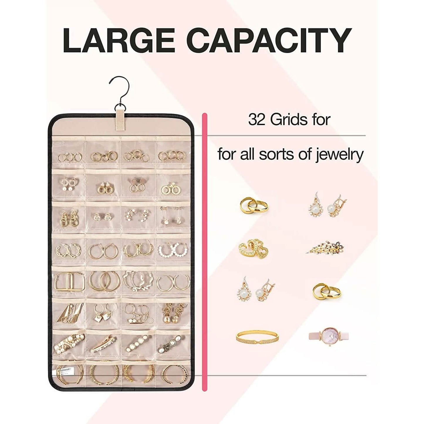 Hanging Jewelry Organizer Storage Roll