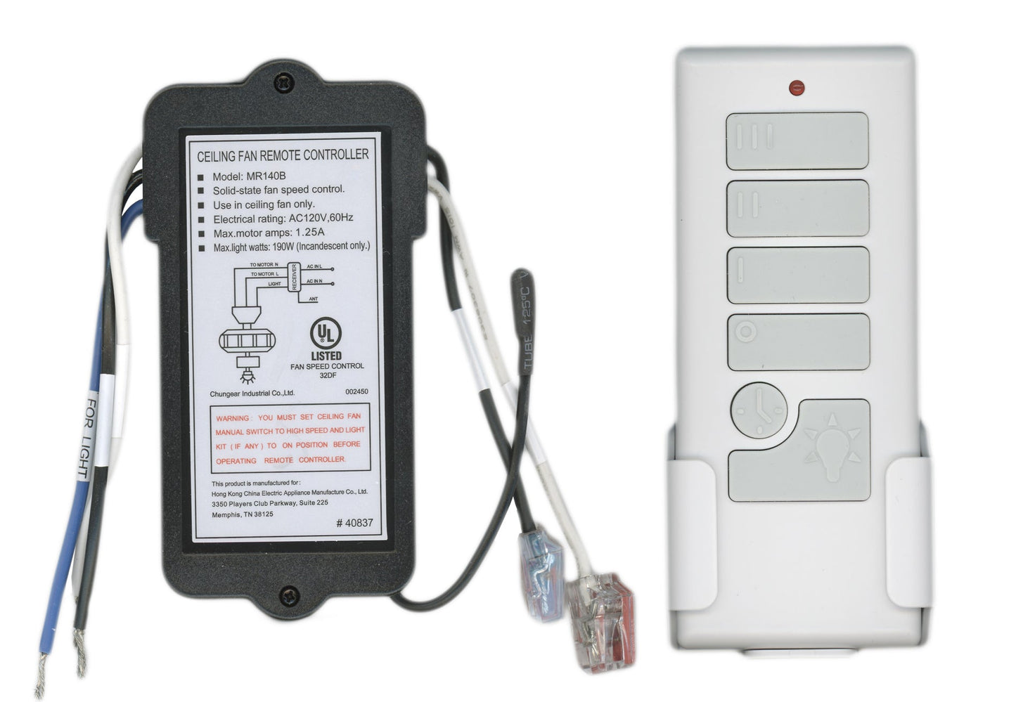 Harbor Breeze 40837 Ceiling Fan Remote Control Kit