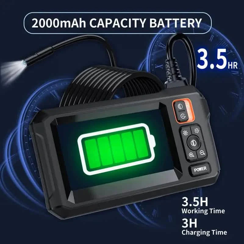 HD 1080P Borescope with 4.3" LCD Screen - Waterproof, Rechargeable Endoscope Camera