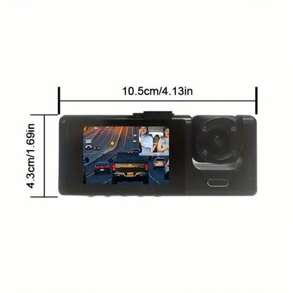 HD 1080P Car Dual Camera with IR Night Vision Loop Recording 2" IPS Screen