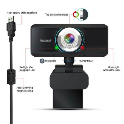 HD 1080P Desktop PC Video Calling Webcam with Microphone