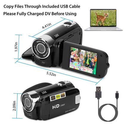 HD 1080P Digital Video Camcorder 16x Zoom DV Camera
