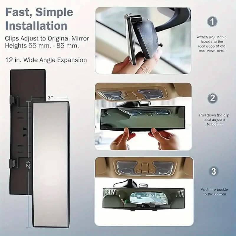 HD Wide-Angle Rearview Mirror for Cars, SUVs and Trucks