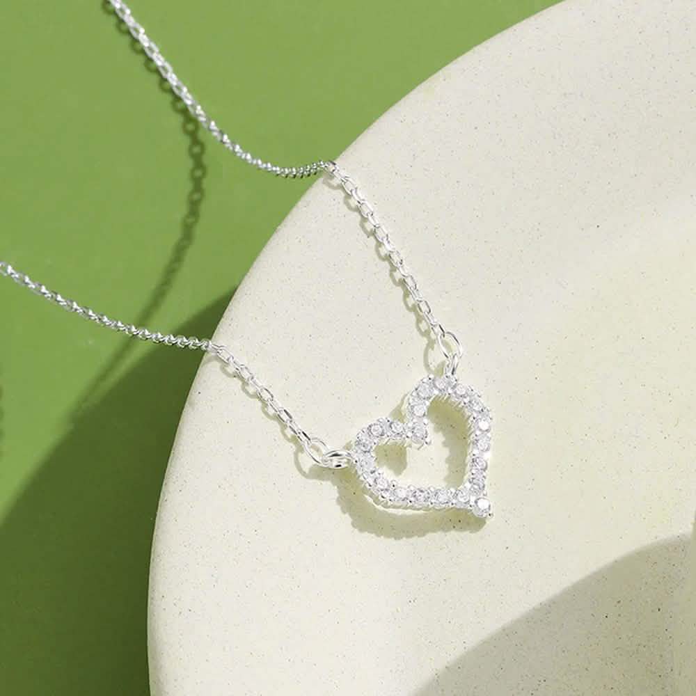 Heart-Shape 925 Sterling Silver Pendant Necklace