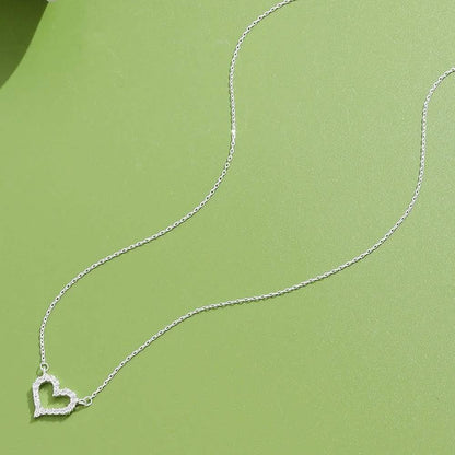 Heart-Shape 925 Sterling Silver Pendant Necklace