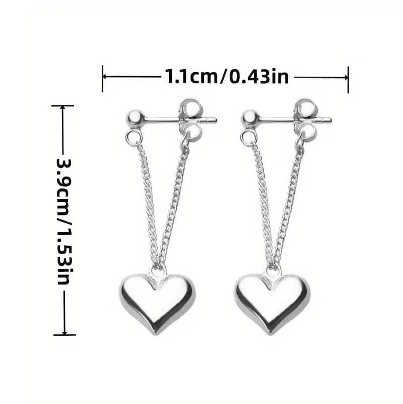 Heart-Shaped Dangle Earrings