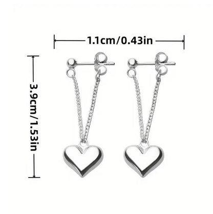Heart-Shaped Dangle Earrings