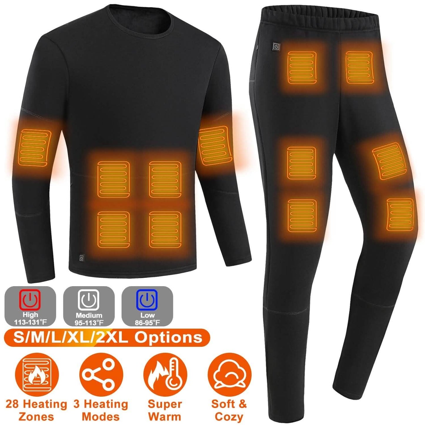 Heated Underwear Long Shirt and Pants Set
