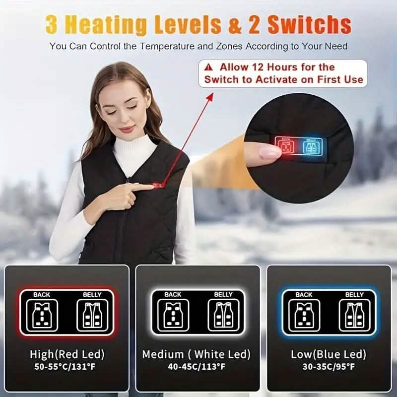 Heated Vest Electric Thermal Warm Jacket