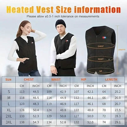 Heated Vest Electric Thermal Warm Jacket