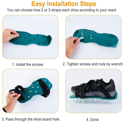 Heavy Duty Lawn Aerator Shoes with Adjustable Straps