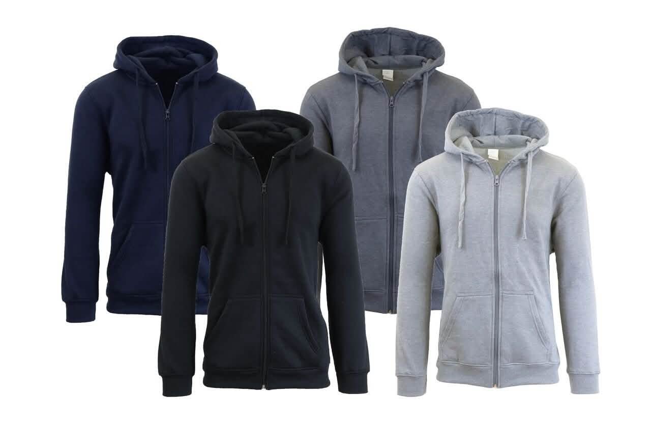 Heavy Fleece Lined Zippered or Pullover Hoodie - Size XXXL