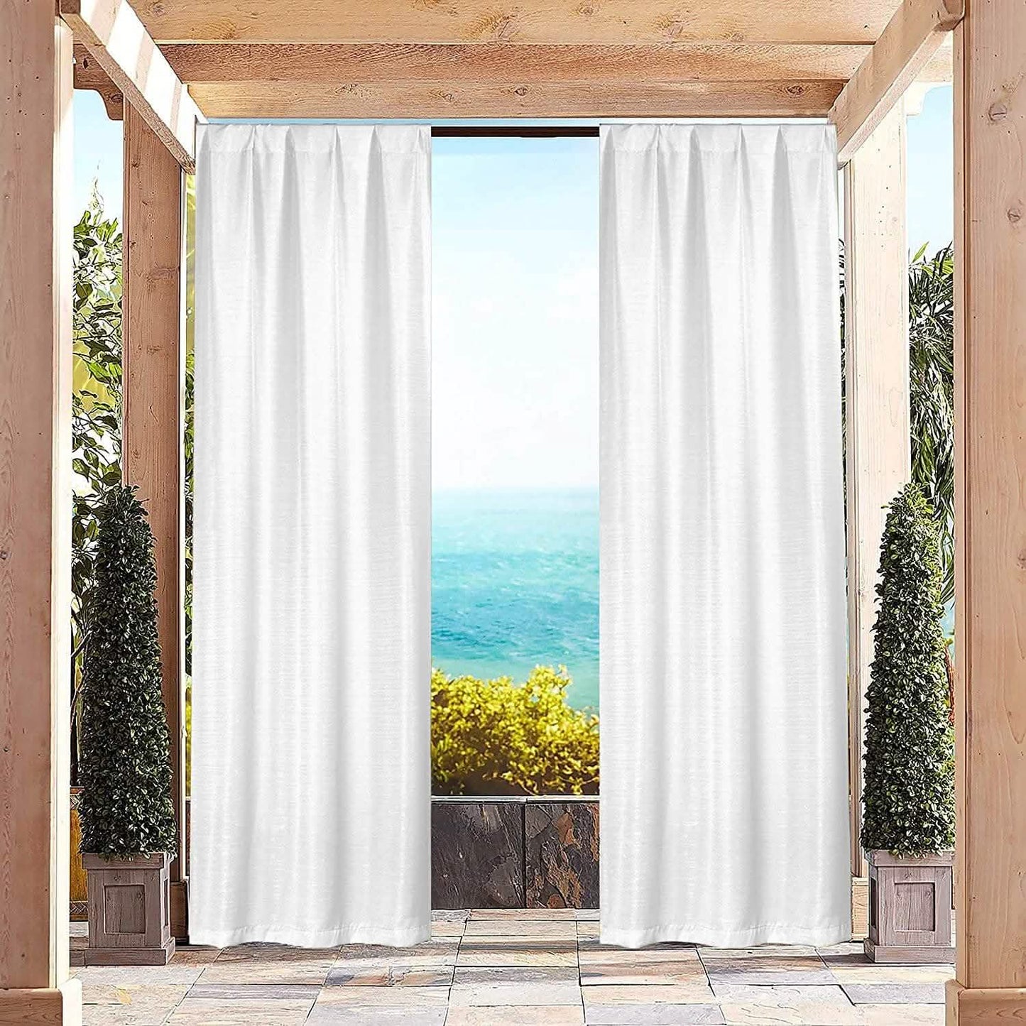 Heavy-Textured Indoor-Outdoor Blackout Curtains Pair Panel