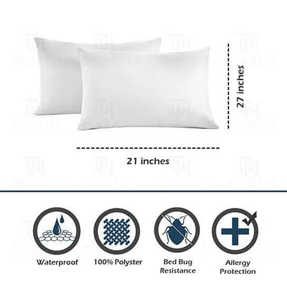Heavyweight Zippered Waterproof Bed Bug Vinyl Pillow Covers