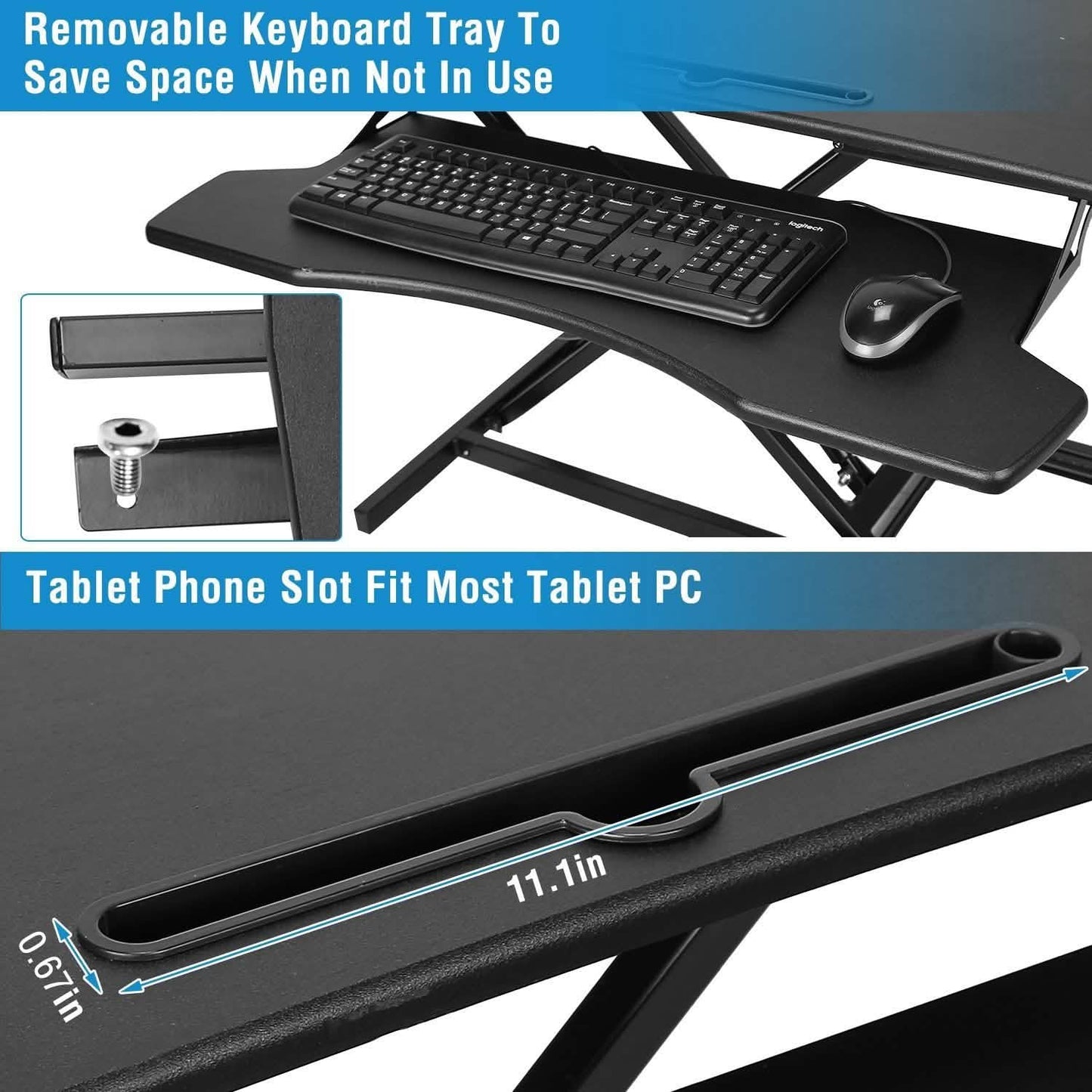 Height Adjustable Standing Desk Converter Workstation
