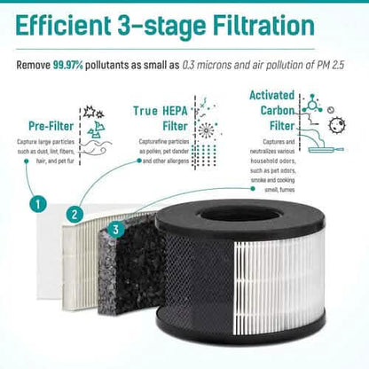HEPA Air Purifier - Smoke Air Purifiers for Home with Fragrance Sponge