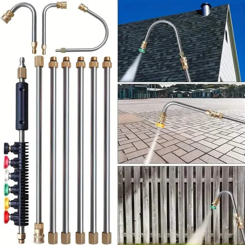 High Pressure Washer Extension Wand, 1/4" Quick Connect Power Washer Lance With 6 Nozzle Tips